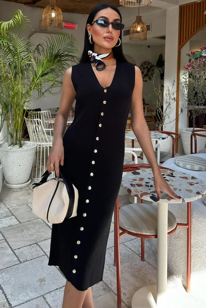 Vestido sin mangas acanalado Ariane