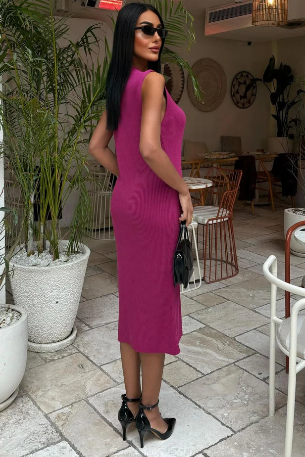 Vestido sin mangas acanalado Benjamine