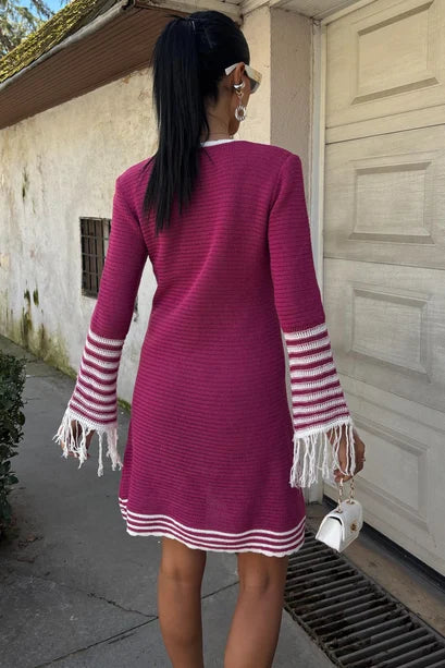 Vestido midi de punto Lili con cierre de botones