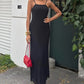 Vestido maxi de punto de encaje Julia con tirantes ajustables