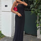 Vestido maxi de punto de encaje Julia con tirantes ajustables