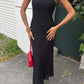 Vestido maxi de punto de encaje Julia con tirantes ajustables
