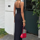 Vestido maxi de punto de encaje Julia con tirantes ajustables