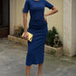 Vestido Midi Agathe con Cintura Plisada