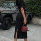 Vestido Midi Adeline con Cintura Plisada