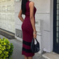Vestido Celeste sin Mangas de Punto