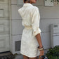 Vestido Suzene Bordado con Detalles de Botones Dorados